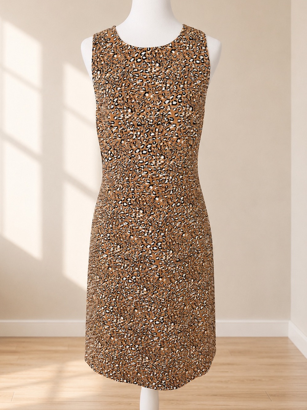 J. Crew Basketweave Animal Print Sheath Dress 100% Cotton